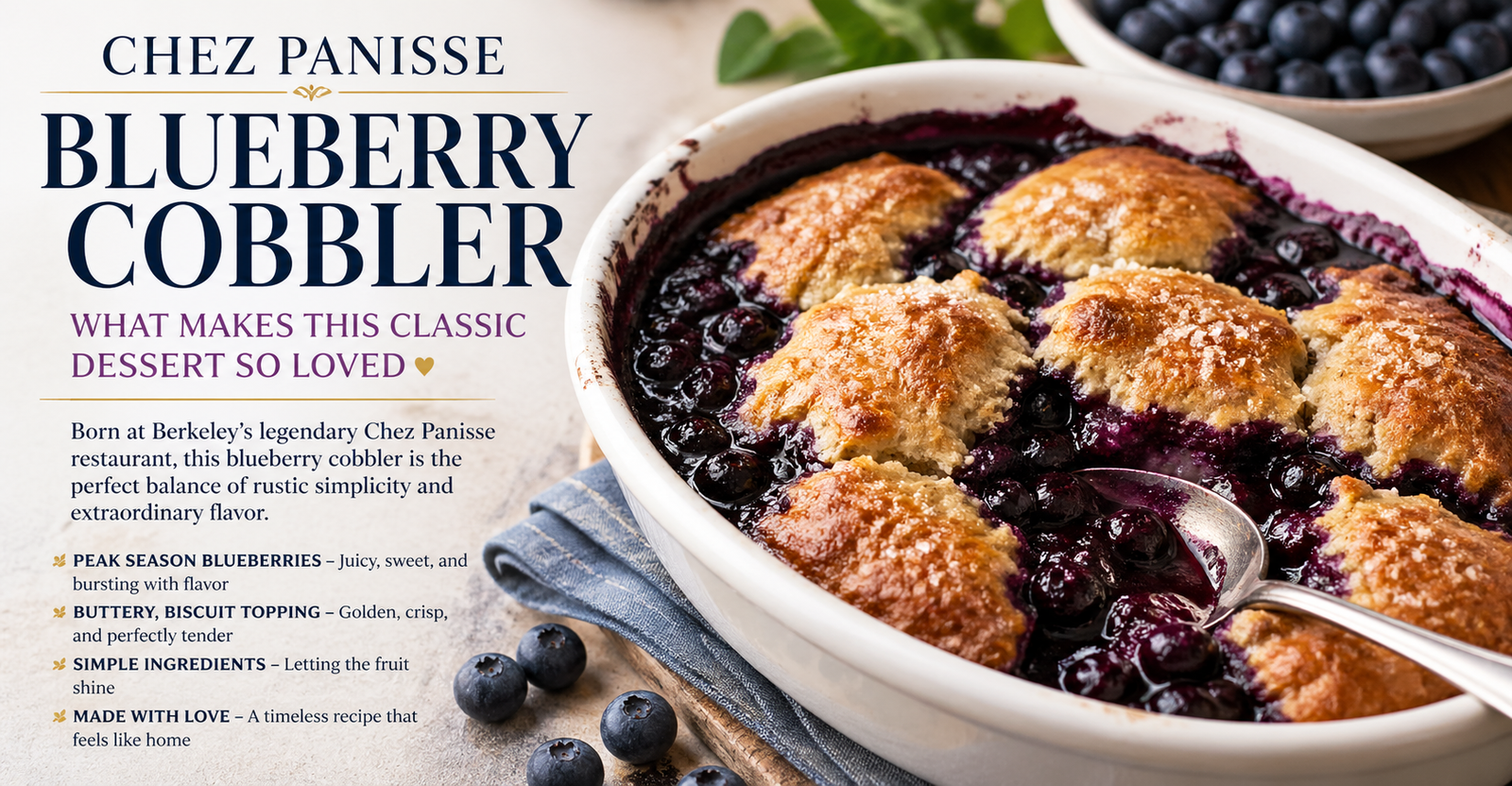 Chez Panisse Blueberry Cobbler