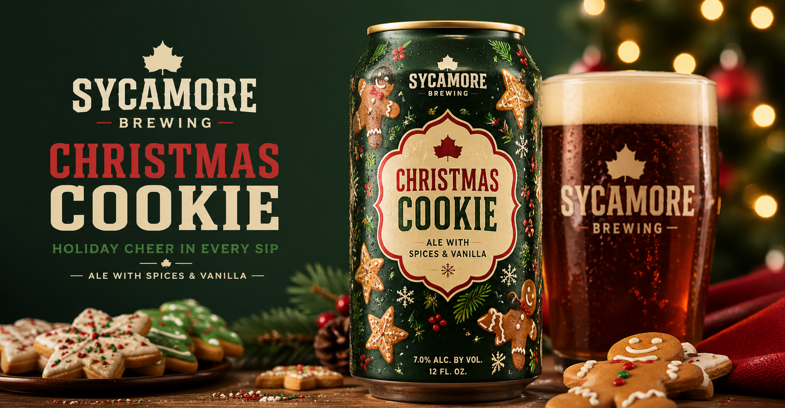 Sycamore Brewing Christmas Cookie Can