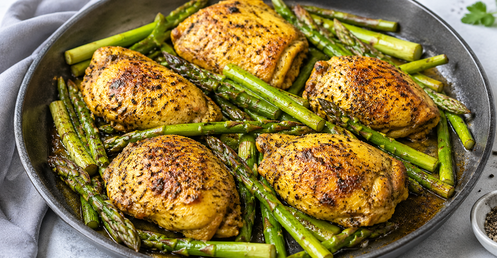 Turmeric Black Pepper Chicken With Asparagus